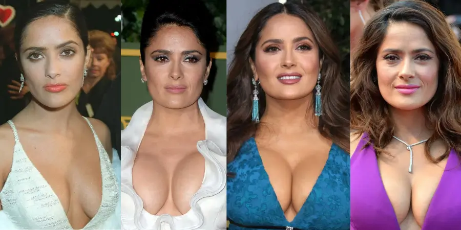 Salma Hayek Before and After Breast Implants - Mayclinik